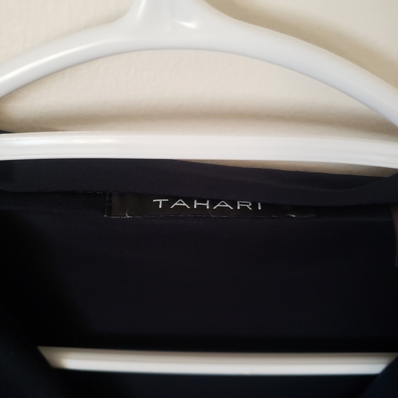 Office Business Casual Work Blouse Tahari Navy Large - Picture 7 of 9